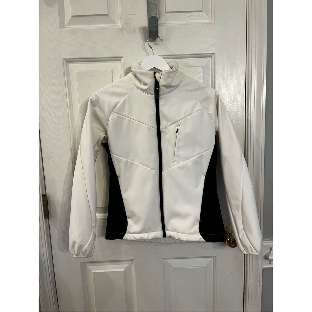 Denali White & Black Fleece Lined Scuba Jacket w/ Hood sz S EUC